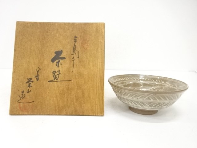 JAPANESE TEA CEREMONY / KYO WARE TEA BOWL CHAWAN / MISHIMADE / ARTISAN WORK